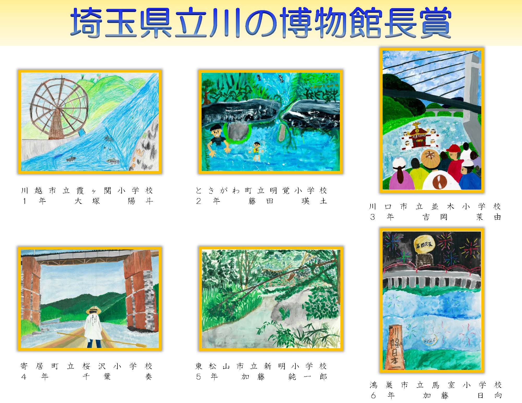 <p>令和６年度 埼玉県立川の博物館 館長賞（敬称略）</p>
